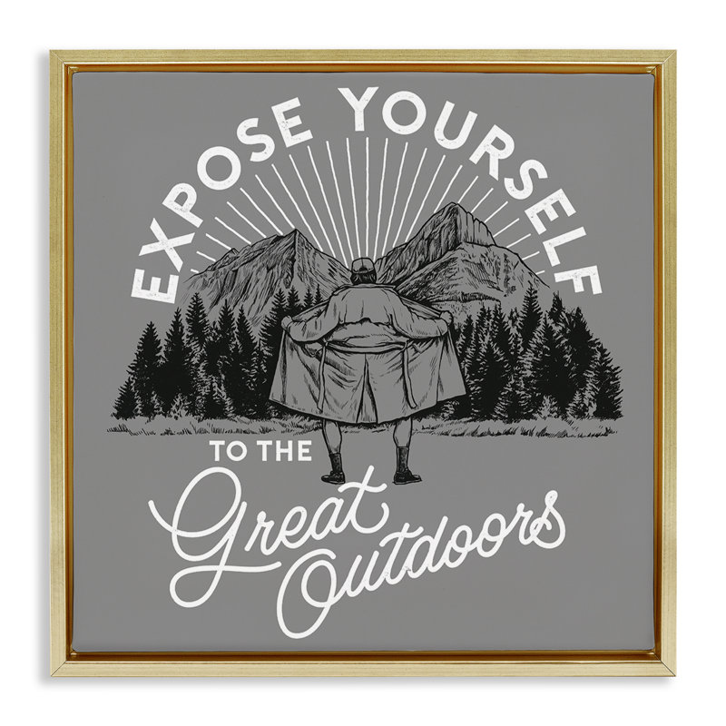 "Expose Yourself", art mural encadré flottant par Jedco Brands, Inc., Cadre flottant métallique doré, H 25 po x l 25 po
