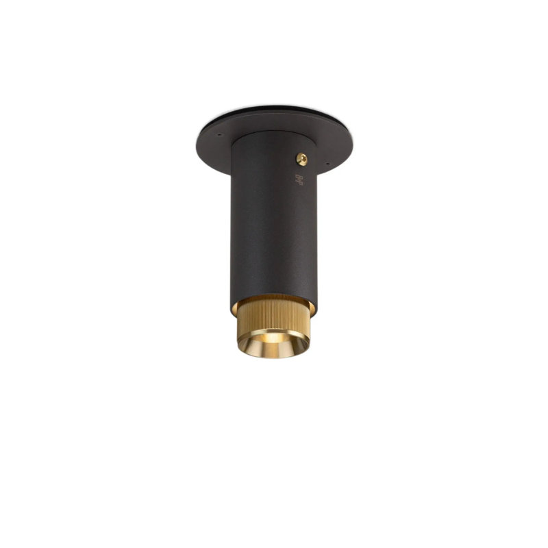 Linear Knurl Polycarbonate Flush Mount, Brass, Graphite