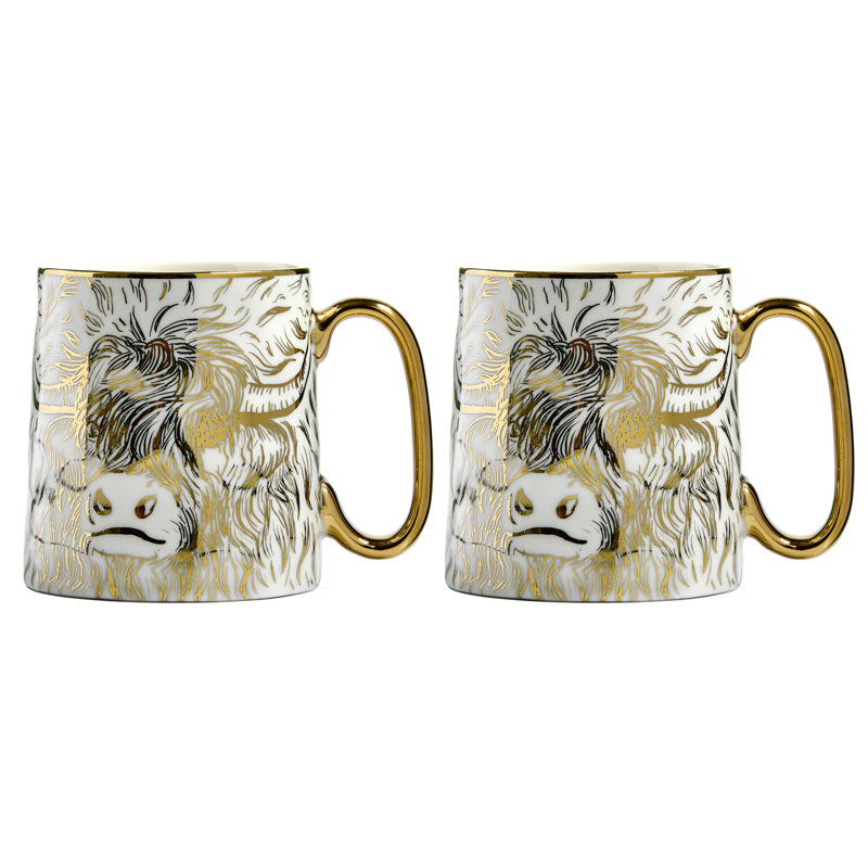 Animal Mug Porcelain Coffee Mug, Highland Cow
