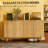 Convenient Cabinet,Fluted Sideboard Buffet Cabinet,With Doors,Adjustable Shelves,Wood Legs-61594067