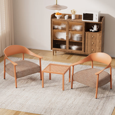 Ensemble de chaises d'appoint Summer Modern avec table basse - 2 chaises et table de salon