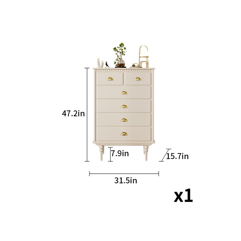 Commode d'appoint de style rétro avec lumière de luxe, Blanc