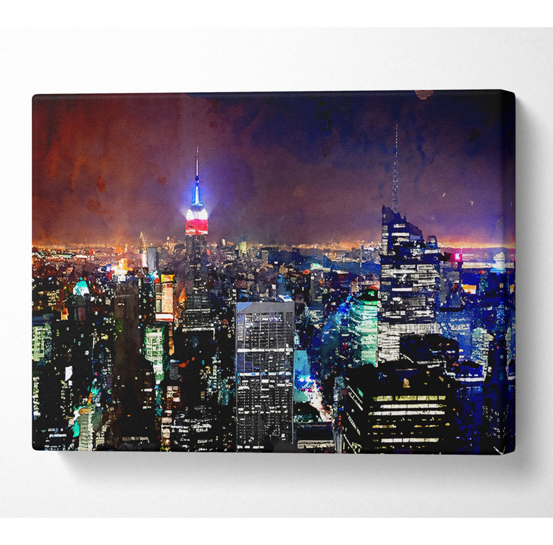 New York Empire State Glow - Druck