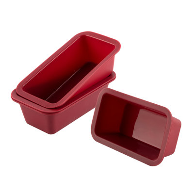 Silicone Mini Loaf Pan Set Of 4, Nonstick Easy Release Rectangle Silicone Mini Cake Pan For Baking Bread, Flexible BPA Free Silione Baking Mold And Bread Mold, Toast Pan, Brownie Loaf Pan, Cake Mold