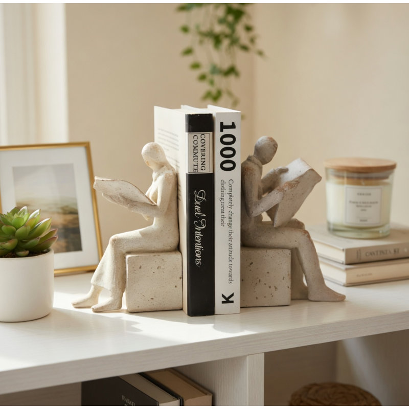 Serre-livres abstrait homme et femme, ensemble de 2