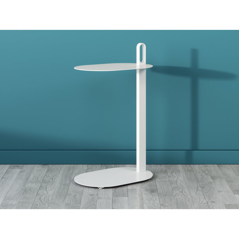 Alden Steel C Table End Table 29in H, White