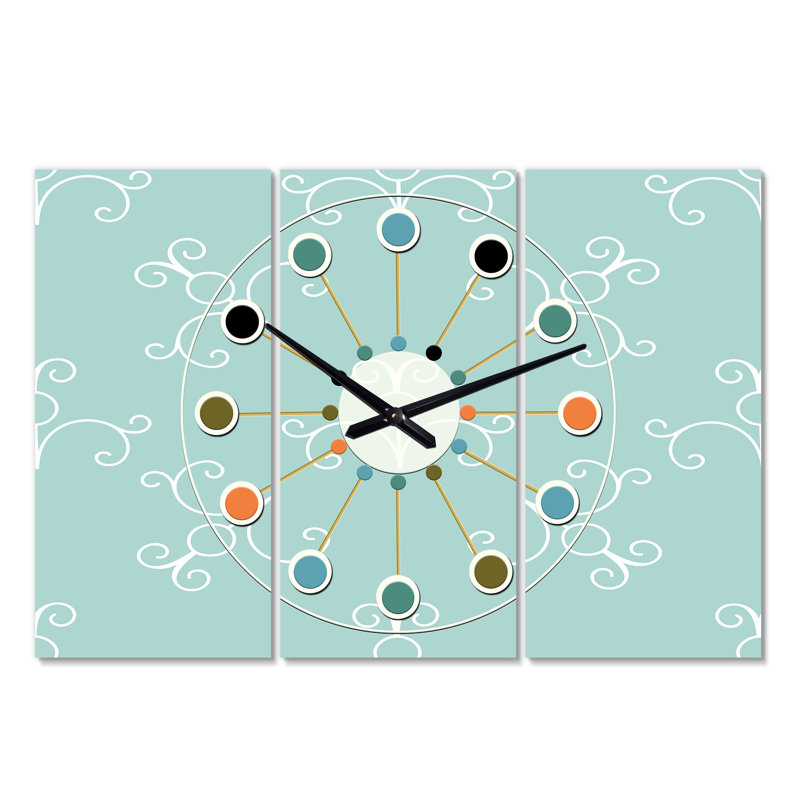 Très grande horloge murale Mid-Century