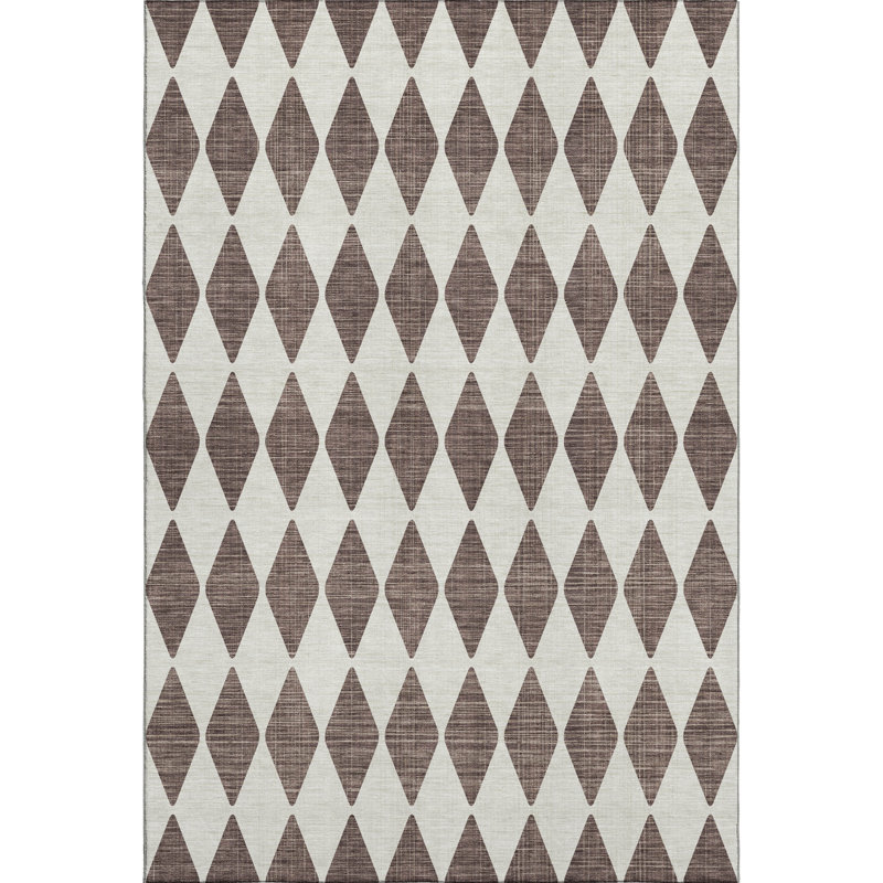 Premium Machine Washable Cerrito AMF578 Brown Rug, Rectangle 10' x 14'