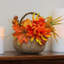 Décoration florale d'automne 9 po dans un panier de citrouille 9 po