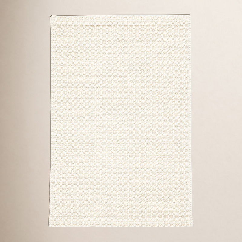 Hooper Ivory Handwoven Wool Rug, Rectangle 8'6" x 11'6"