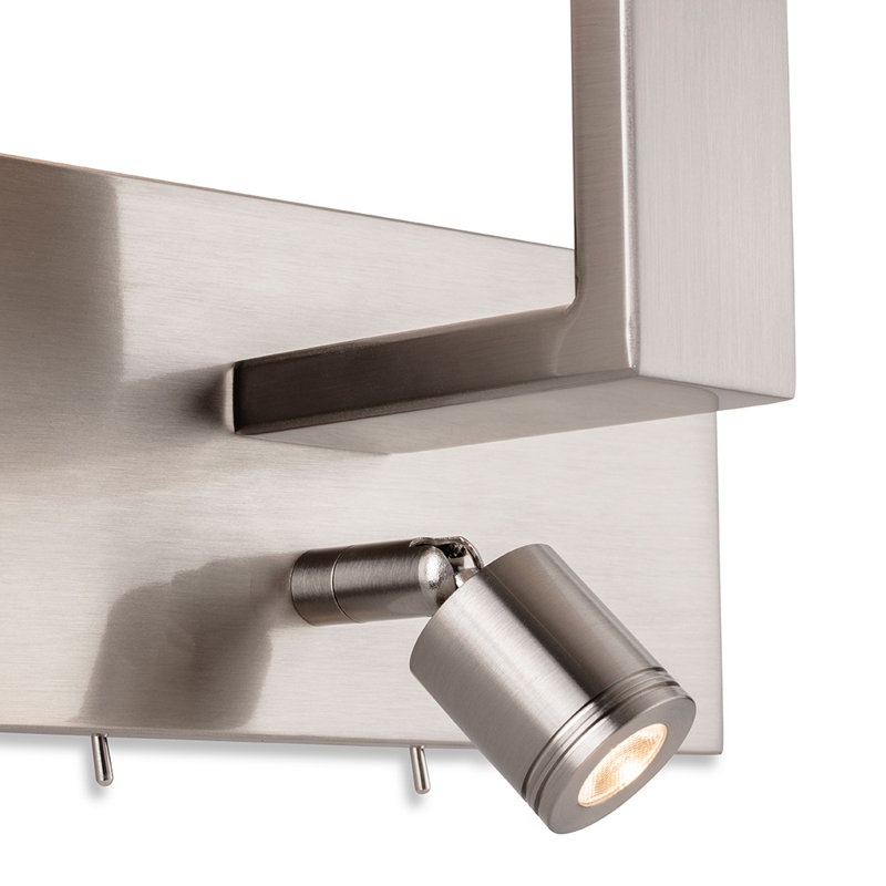  2-Light LED Silver Wallchiere, Cream shade