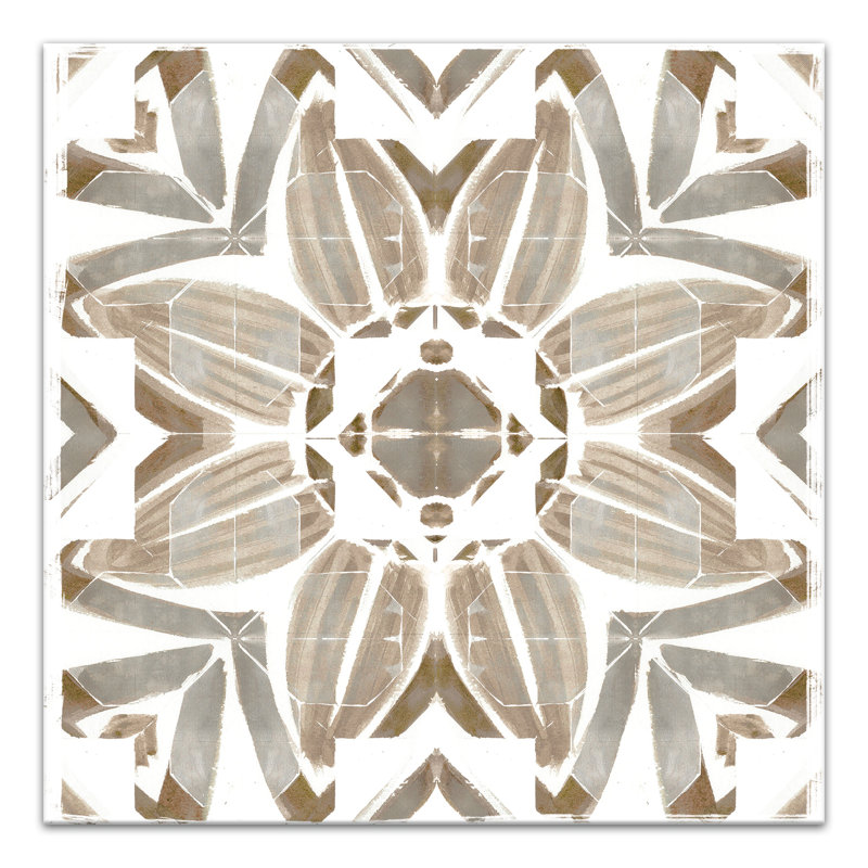 Médaillon gris et rouille sur toile, H 12 po x l 12 po x P 1,25 po