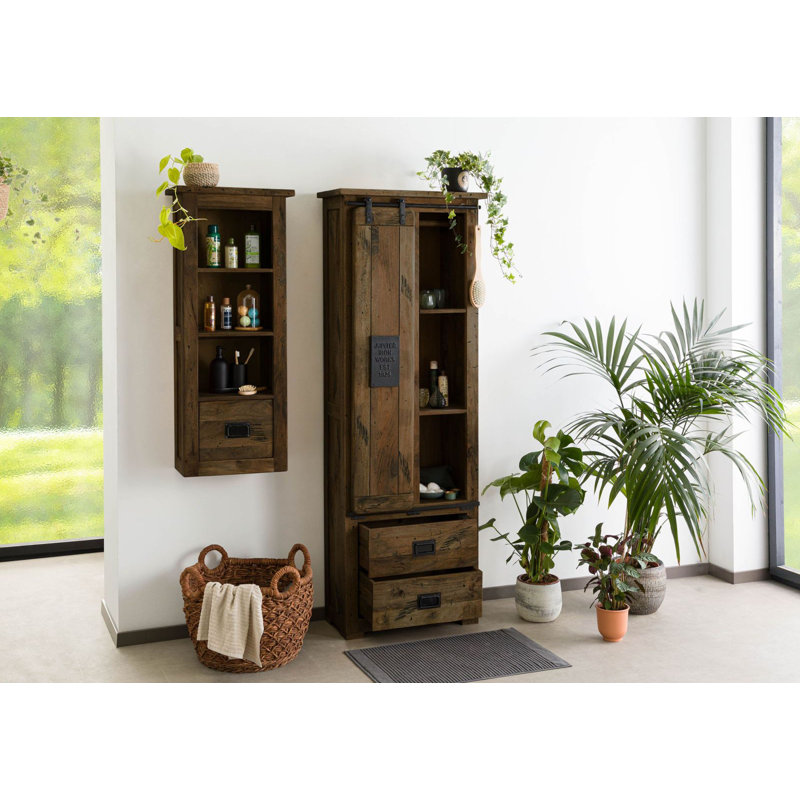 1 Door Wardrobe, Brown Lacquered