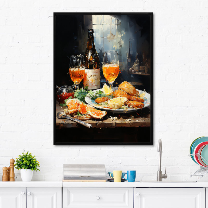 Cimone Food Beer A Festive III, Cadre flottant noir, H 40 po x l 30 po x P 1,5 po