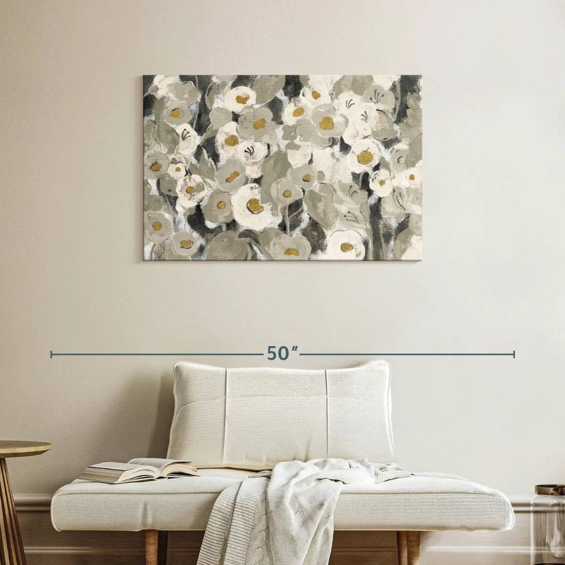 Harnek fleurs veloutées neutres, H 24 po x l 36 po