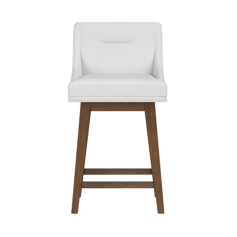 Tabouret pivotant à hauteur réglable en bois et rembourré Dorreen, Salée, Brun moyen
