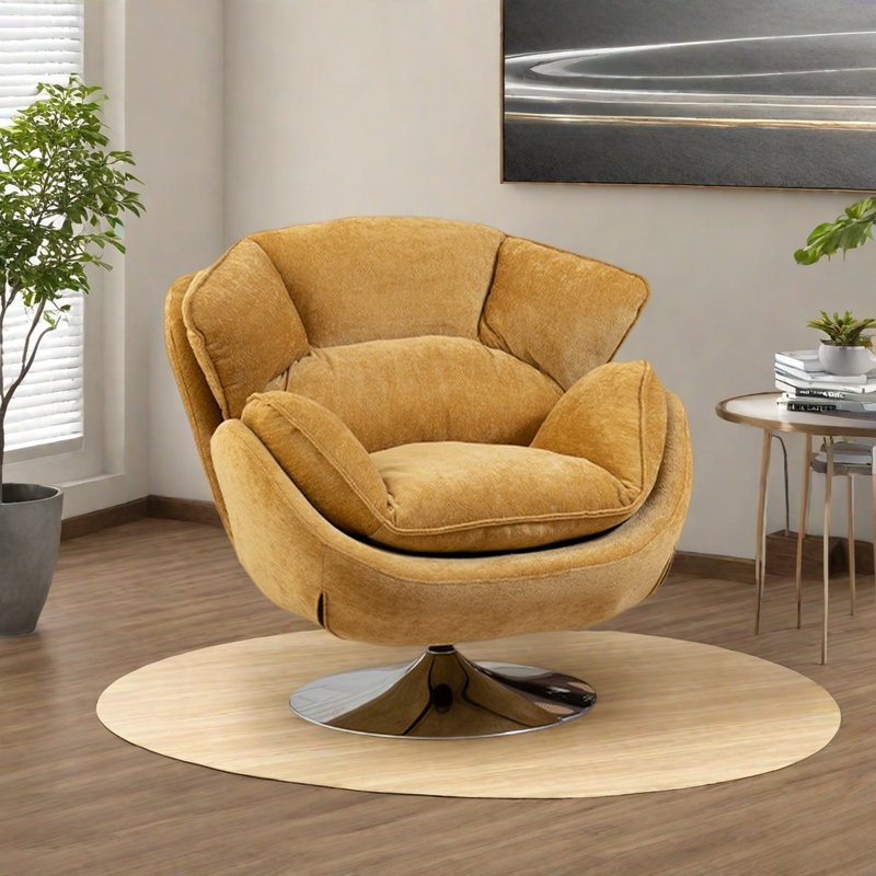 Modern leisure rotating chair, Yellow