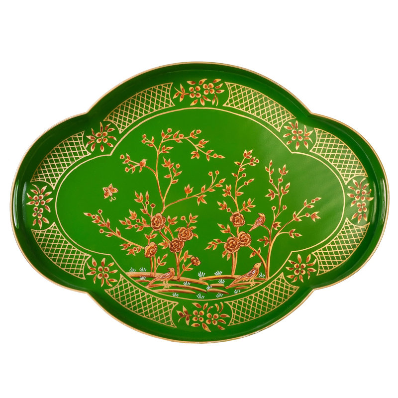 Laurent Metal Decorative Tray, Green