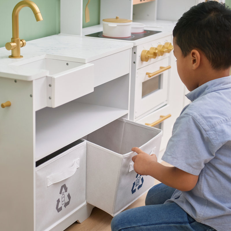 Teamson Kids - Little Chef Atlanta Large Modular Play Kitchen - White/Gold
