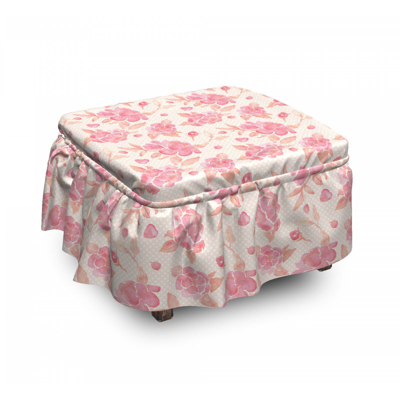 Housse pour repose-pieds fleurs