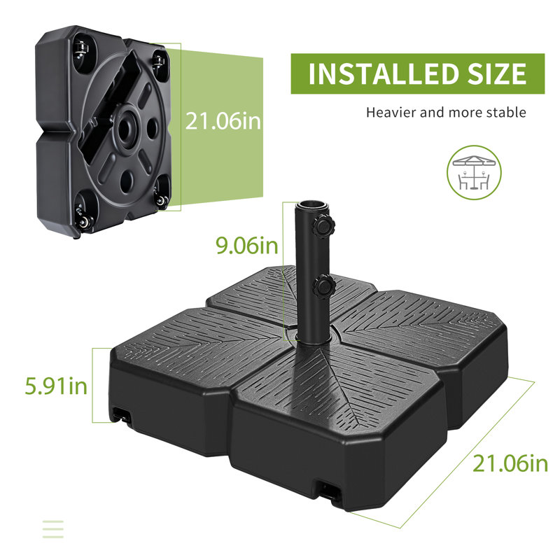 4.1kg Plastic Free Standing Umbrella Base with Wheels