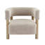 Chaise d'appoint rembourrée avec pieds en bois d'hévéa Lejon Boucle-112296352-118316652