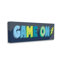 «Game On», phrase verte, jaune, éclair, typographie, maison de campagne grise, estampe numérique encadrée, art texturé par Daphne Polselli