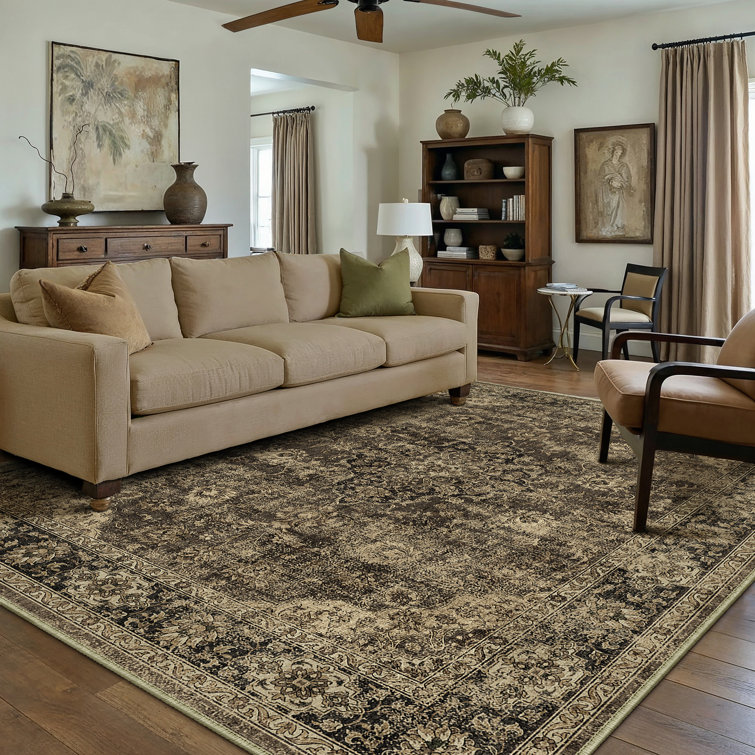 Kimbolton Oriental Machine Washable Area Rug For Living Room with Non-Slip Backing