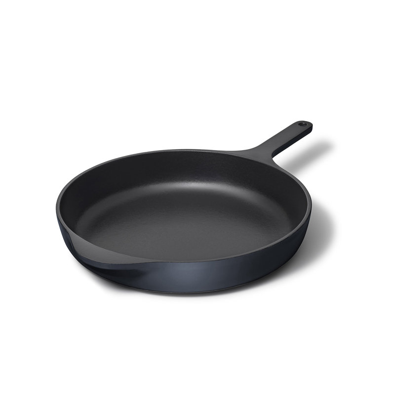 Caraway 12" Enameled Cast Iron Large Skillet, Cream, Midnight Blue