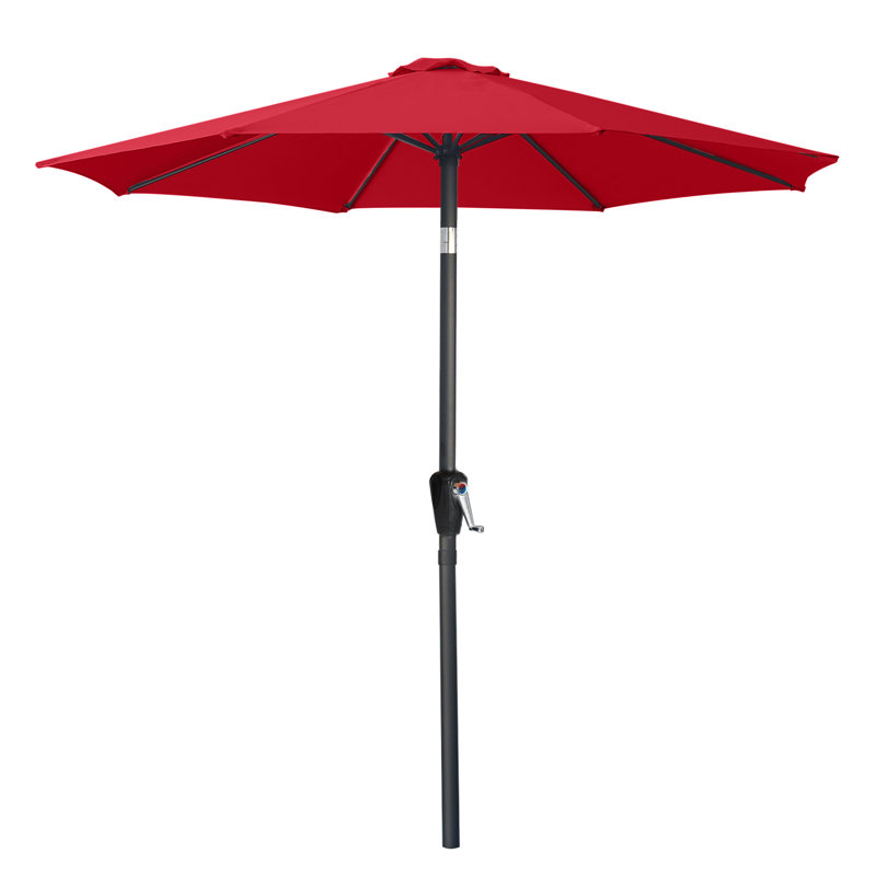 Miqdad 9' Market Umbrella, Red, 108"H x 106.3"W x 106"D