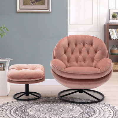 Chaise d'appoint avec repose-pieds pour le salon