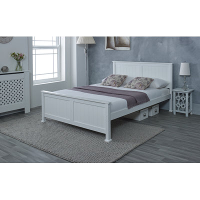 Madrid White Wooden Cavedon Bed Frame