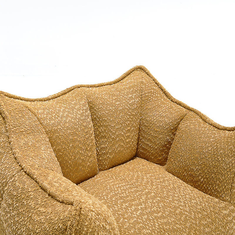 Fauteuil à billes Thaloria, H 30,7 po x l 47,2 po x P 36,2 po, Chenille jaune