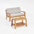 Structure en teck / coussin argent est en rupture de stock