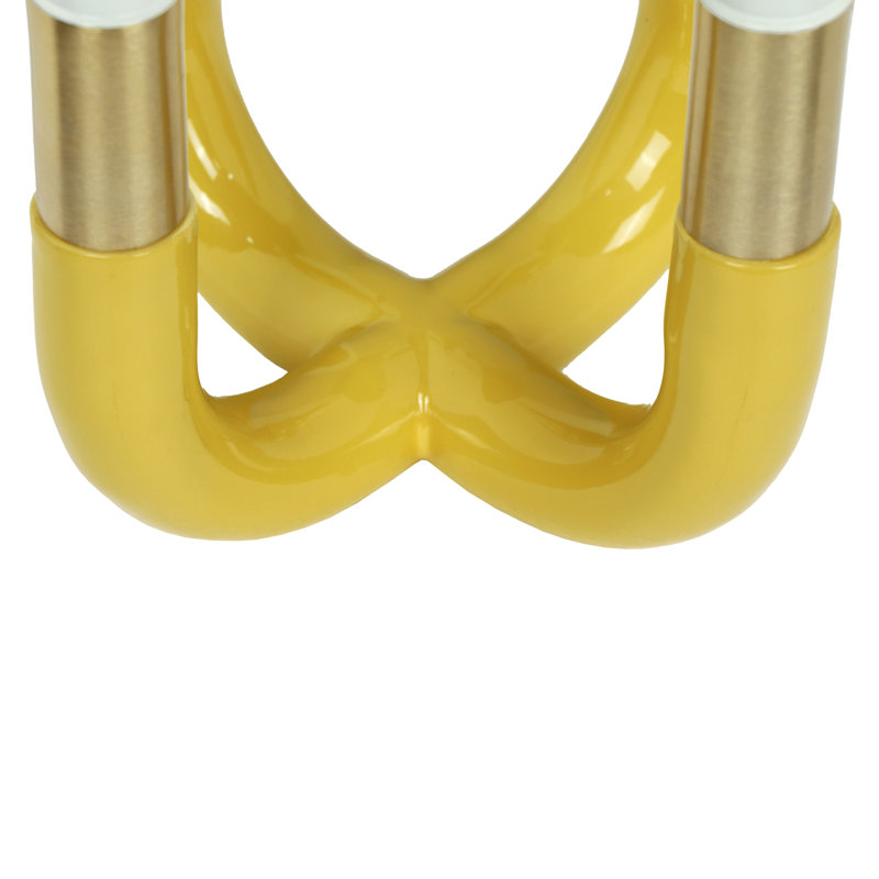 Candelabra, White/Gold/Mustard Yellow