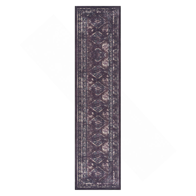 Black Washable Rug Runner Rug, Runner 2'6" x 10'