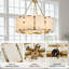 Lustre moderne en albâtre doré à intensité variable de 61 cm (24 po) avec suspension ronde-686551471