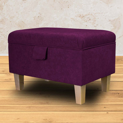 50.8cm Wide Rectangle Solid Colour Footstool Ottoman with Storage