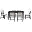Ensemble de table de salle à manger 7 pièces pour 6 personnes et 1 table de salle à manger rectangulaire en bois pour 6 personnes avec chaises rembourrées-1946315401