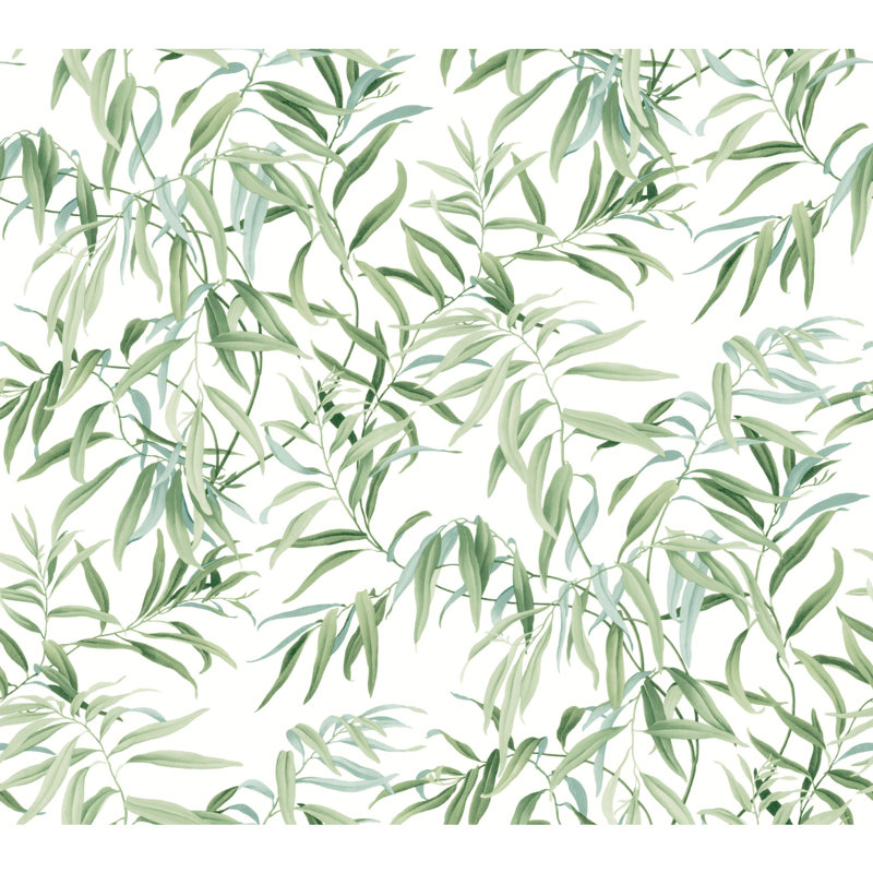 Papier peint floral Aike, Vert