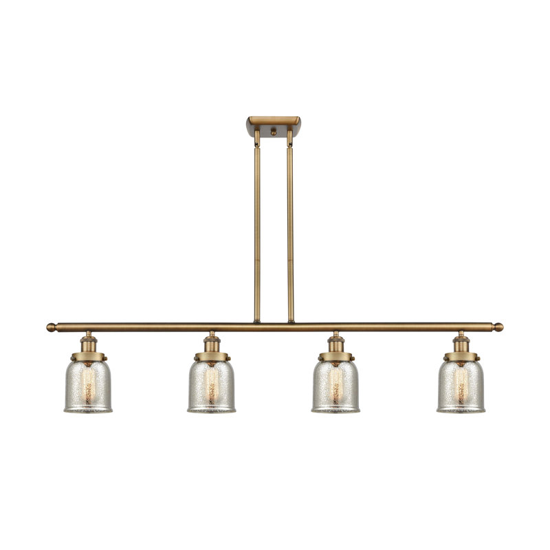 Luminaire suspendu linéaire à 4 lumières pour îlot de cuisine Gov, Ampoule non incluse, Laiton brossé