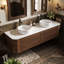 Wall Mounted Single Double Single Vanity Bathroom Vanity With Engineered Marble Top-156388900