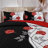 Queen Size 9-Piece Red Rose Two-Tone Bedding & Curtain Set (Queen) - Quilted Microfiber Bedspread + Sheer Drapes-117028854