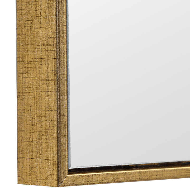 Foran Rectangle Wall Mirror, Gold, 40" H x 20" W