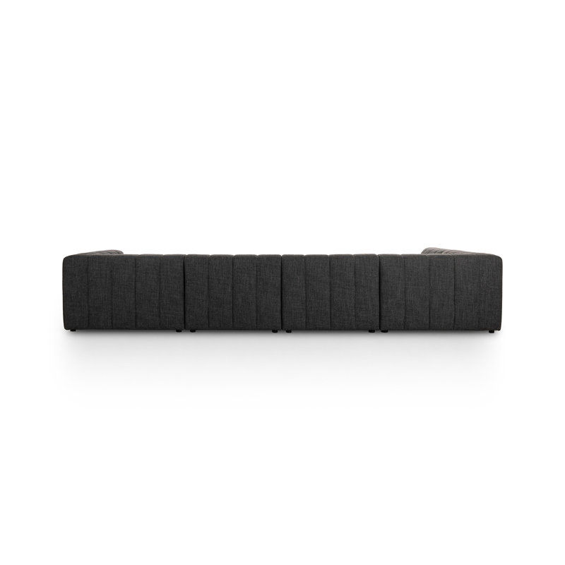 Langham Modular Sectional, Saxon Charcoal Polyester Blend, Right Hand Facing