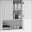 Armoire de salle de bain murale moderne avec 2 portes, tablette réglable, au-dessus de la toilette, blanc