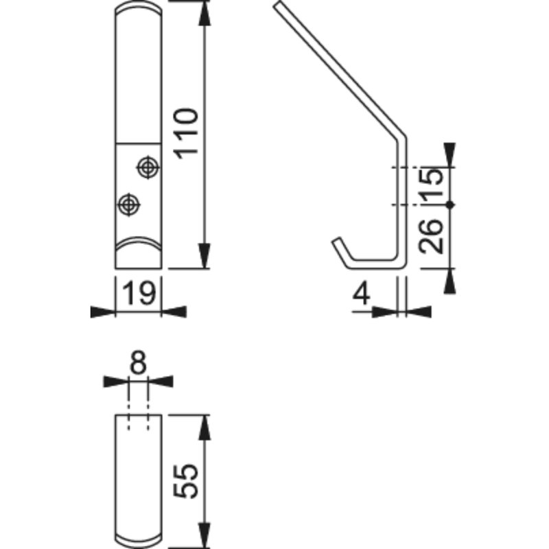 Hinano Aluminium Wall Wall Hook