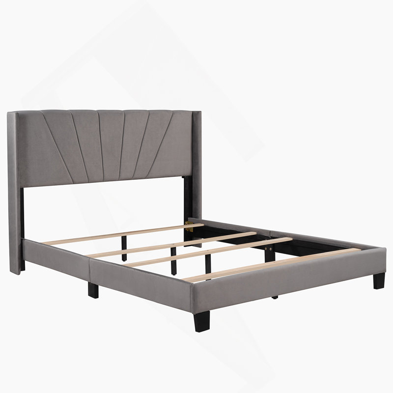 Knorring Upholstered Platform Bed, Gray