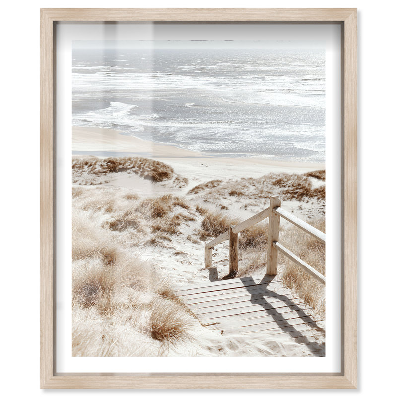 «Coastal Path II Shadowbox», art mural Coastal par Notoriart, cadre en chêne naturel, 36 x 45, H 46 po x l 37 po