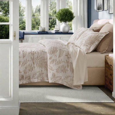 Premium Cotton Jacquard Bedding Sets, King Cal King, Botanical Duvet Set